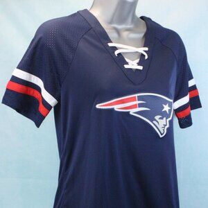 New England Patriots V-Neck Short Sleeve Fashion Jersey Women's Size Small